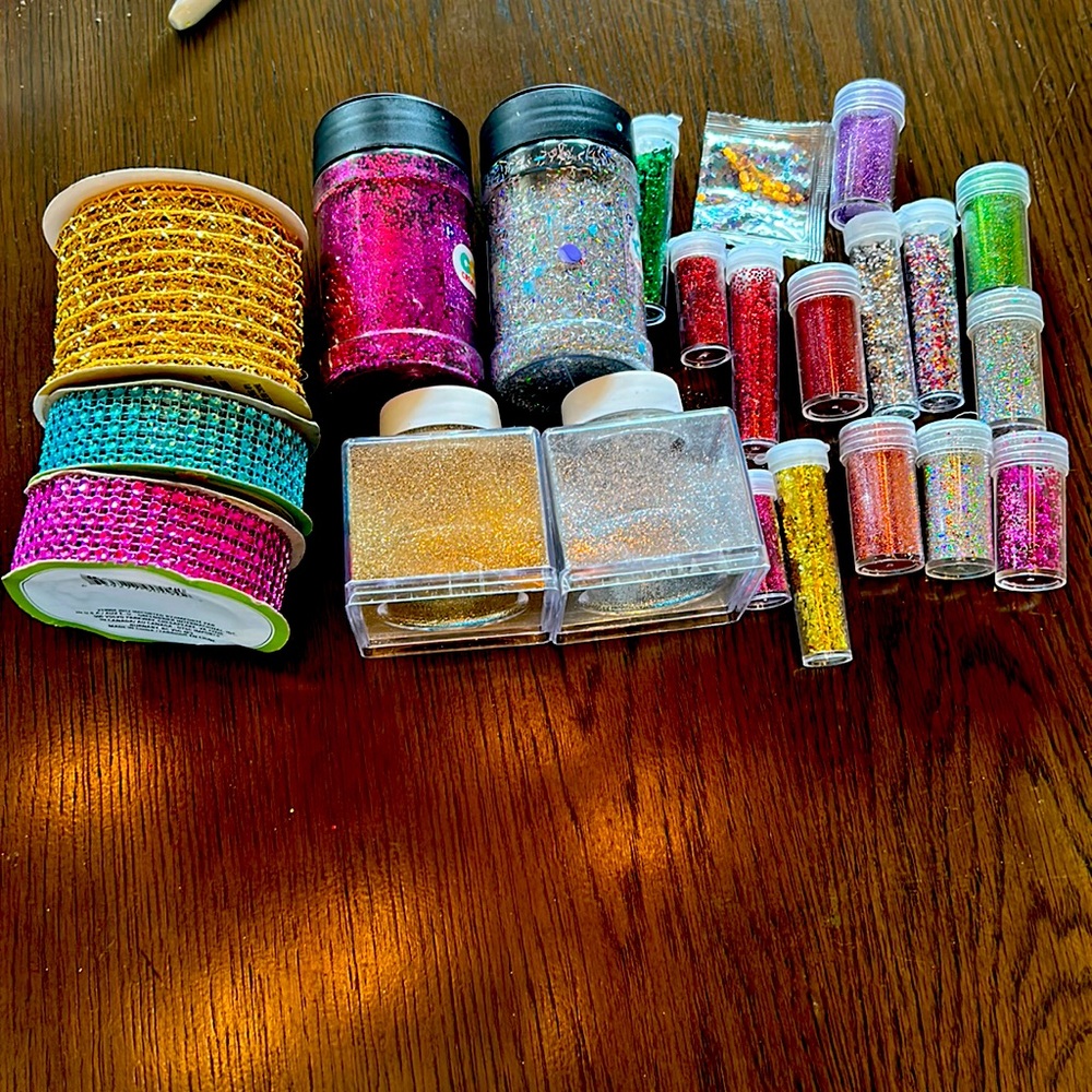 Glitter bundle!!!  And shiny ribbon.